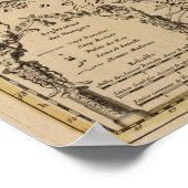 Gegraveerde kaart van Frankrijk Poster (Hoek)