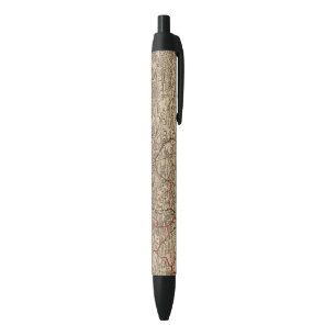 Gegraveerde kaart van Frankrijk Zwarte Inkt Pen