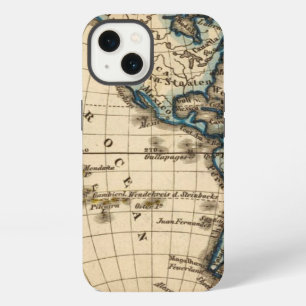 Gegraveerde kaart van het westelijk halfrond iPhone 13 hoesje
