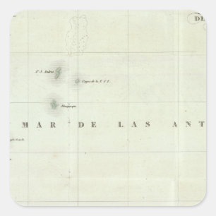 Gegraveerde Kaart van Panama Vierkante Sticker