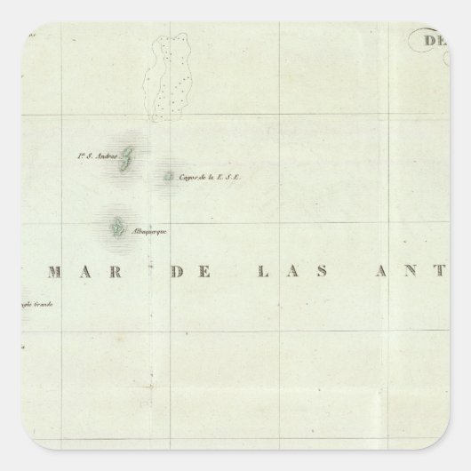 Gegraveerde Kaart van Panama Vierkante Sticker (Voorkant)