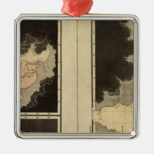 gegraveerde kaarten van de wereld metalen ornament