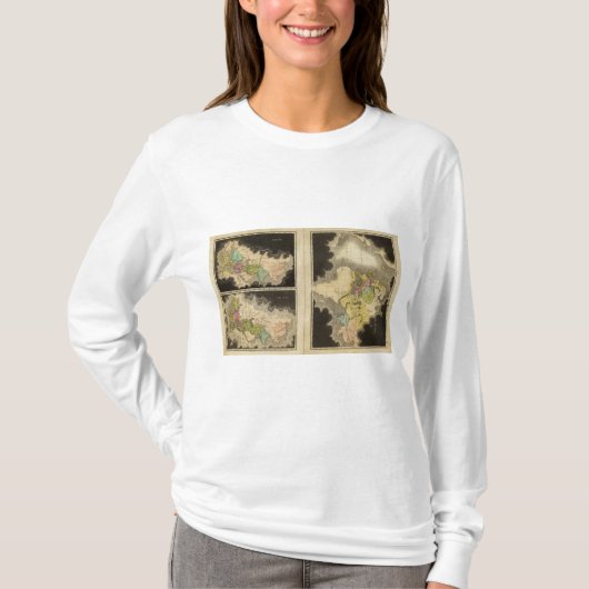 gegraveerde kaarten van de wereld t-shirt (Voorkant)
