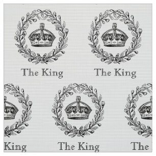  gegraveerde Koning kroon en Laurel Wreath Stof