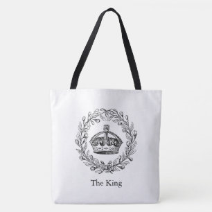  gegraveerde Koning kroon en Laurel Wreath Tote Bag