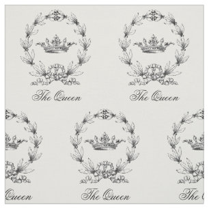  gegraveerde Koningin en Laurel Wreath Stof