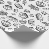 gegraveerde koninklijke kronen cadeaupapier (Hoek)