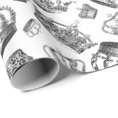 gegraveerde koninklijke kronen cadeaupapier (Rol Hoek)