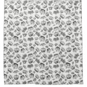  gegraveerde koninklijke kronen douchegordijn (Voorkant)