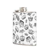  gegraveerde koninklijke kronen heupfles (Links)