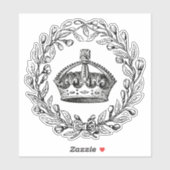 Gegraveerde  kroon en Laurel krans Sticker (Vel)