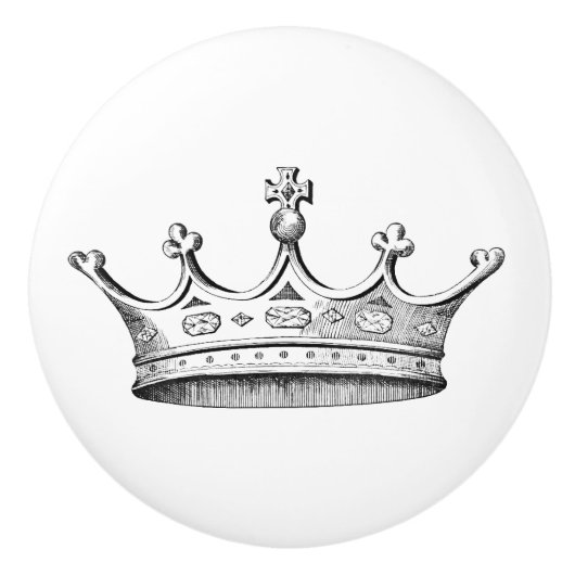  gegraveerde kroon keramische knop (Voorkant)