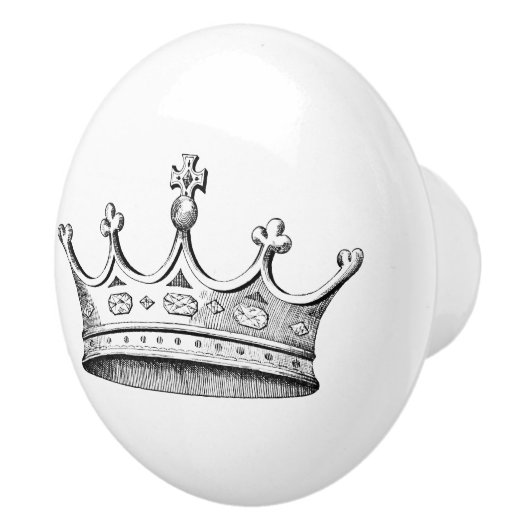  gegraveerde kroon keramische knop (Rechts)