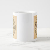 Gegraveerde Oostelijke Hemisphere Map Grote Koffiekop (Voorkant)