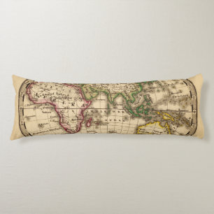 Gegraveerde Oostelijke Hemisphere Map Lichaamskussen