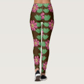 gegraveerde roze bloem leggings (Achterkant)