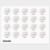 Gegraveerde Roze Gouden Marmeren Moderne Elegant Ronde Sticker (Vel)
