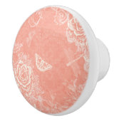 Gegraveerde Rozen, Vlinders en Libellen Keramische Knop (Rechts)