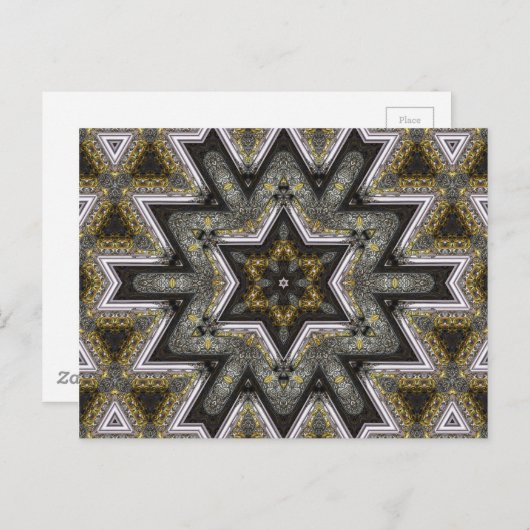 gegraveerde ster briefkaart (Voorkant / Achterkant)