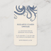  gegraveerde stijl Octopus Ocean Nautical Navy Visitekaartje (Achterkant)