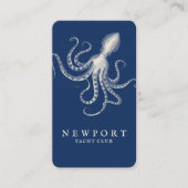  gegraveerde stijl Octopus Ocean Nautical Navy Visitekaartje (Voorkant)
