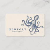  gegraveerde stijl Octopus Ocean Nautical Visitekaartje (Voorkant)