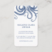 gegraveerde stijl Octopus Ocean Theme White Visitekaartje (Achterkant)