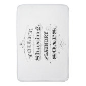  gegraveerde toiletartikelen en typografie badmat (Voorkant Verticaal)