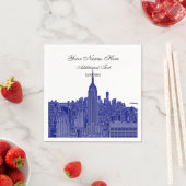 Gegraveerde uitzicht NYC silhouet, ESB Servet (Insitu)