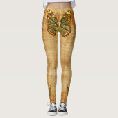 Gegraveerde Vlinder 1 Opties Leggings (Voorkant)