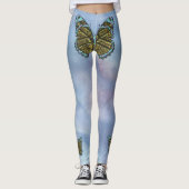 Gegraveerde Vlinder 3 Opties Leggings (Voorkant)