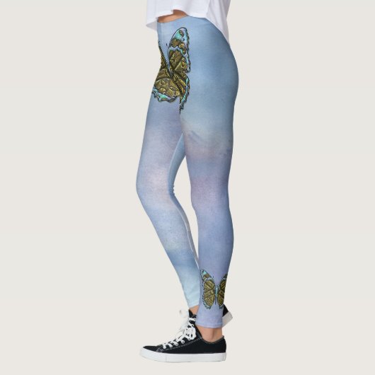 Gegraveerde Vlinder 3 Opties Leggings (Links)