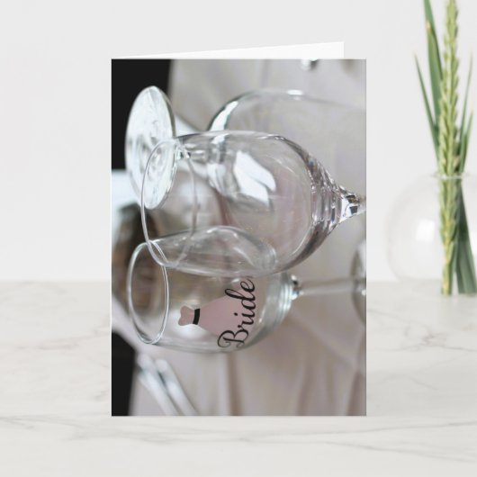 Gegraveerde wijn glas uitnodiging (Voorkant)