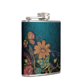 Gegraveerde wilde bloemen heupfles (Rechts)