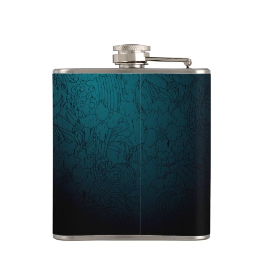 Gegraveerde wilde bloemen heupfles (Achterkant)