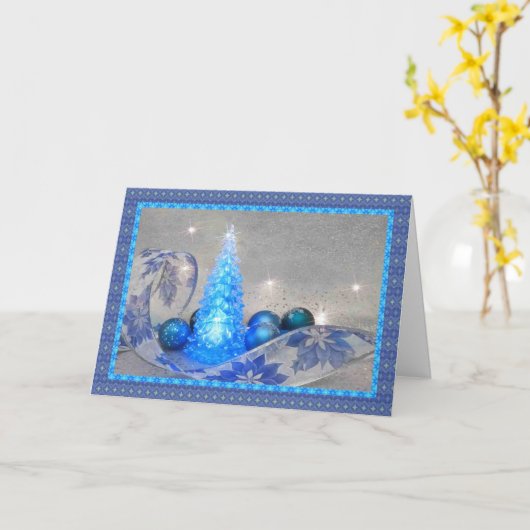 Gegrenste Blauwe Boom Kaart (Gele Bloem)