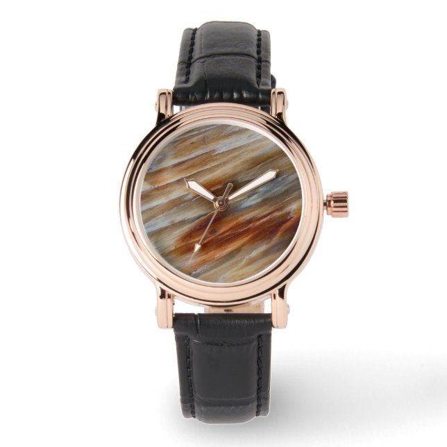 Gegriefd versteend hout horloge (Voorkant)