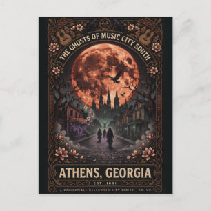 Gegriefde Athens, Georgia Vintage Horror Reizen Briefkaart