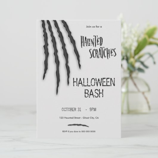 Gegriefde Schat Halloween Uitnodiging (Staand voorkant)