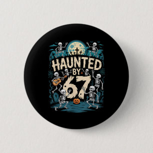 Gegriefde Zes Zeven 6 7 Meme 67 Skelet Hand Hallow Ronde Button 5,7 Cm