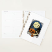 Gegrild Design Pompoen Scene Oude Halloween Vector Planner (Display)