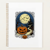 Gegrild Design Pompoen Scene Oude Halloween Vector Planner (Voorkant)