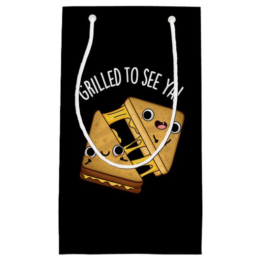 Gegrild om te zien Ya Grappig Eten Puns Donker BG Klein Cadeauzakje (Voorkant)