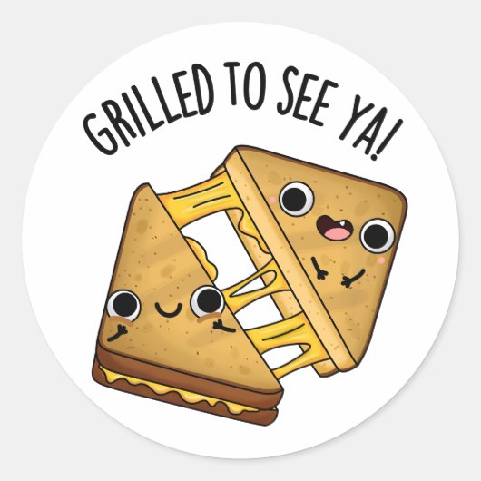 Gegrild om te zien ya grappig eten puns ronde sticker (Voorkant)