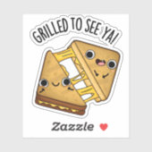 Gegrild om te zien ya grappig eten puns sticker (Vel)
