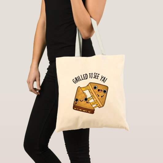 Gegrild om te zien ya grappig eten puns tote bag (Voorkant (product))