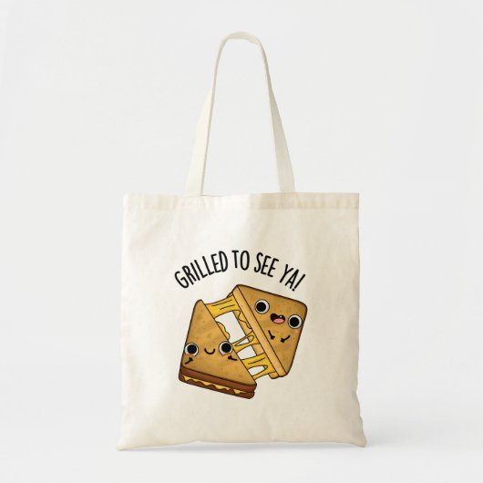 Gegrild om te zien ya grappig eten puns tote bag (Voorkant)
