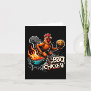 Gegrilde BBQ Kip Spelen Flaming Basketbal Kaart