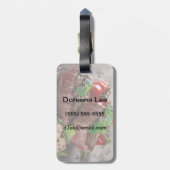 Gegrilde biefsteaks met verse kruiden en tomaten bagagelabel (Achterkant verticaal)