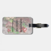 Gegrilde biefsteaks met verse kruiden en tomaten bagagelabel (Achterkant horizontaal)